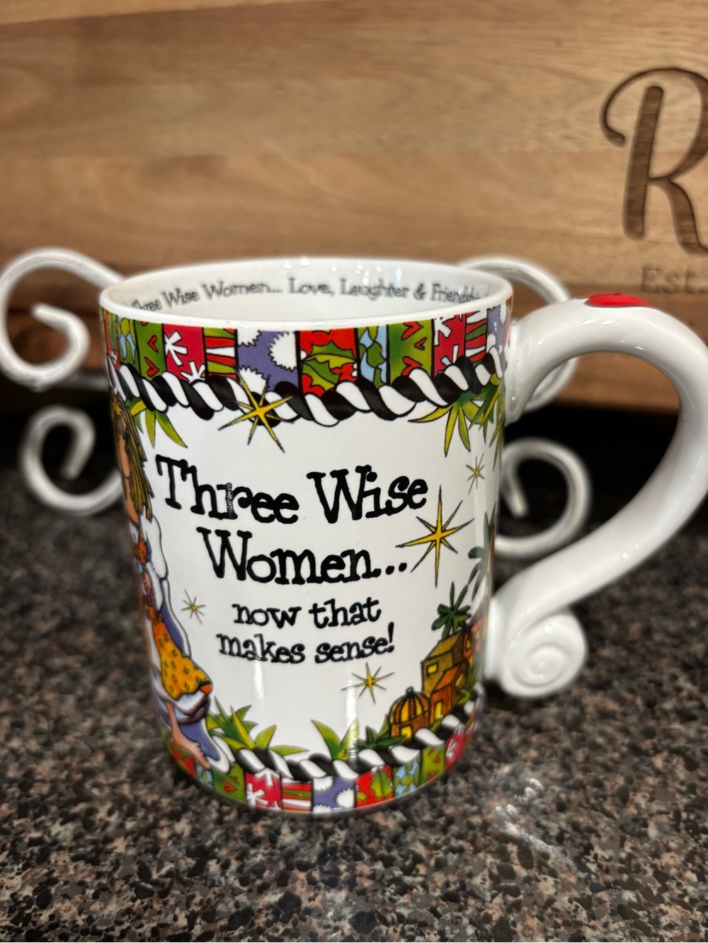 Three Wise Women Ceramic Coffee Mug - Multi-Color